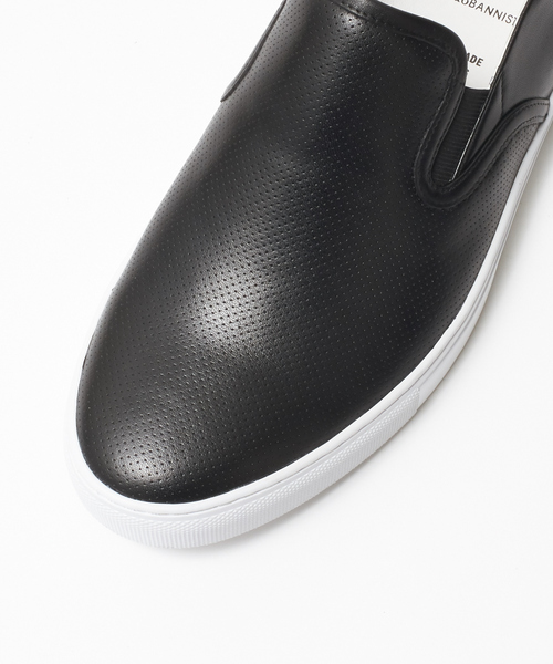 alfredoBANNISTER（アルフレッドバニスター）の「ベーシックレザースリッポンスニーカー（スリッポン・メンズ・ブラック/ホワイト・43/42/40/41/44）」の13枚目の写真