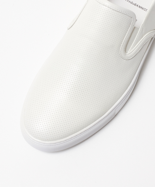 alfredoBANNISTER（アルフレッドバニスター）の「ベーシックレザースリッポンスニーカー（スリッポン・メンズ・ブラック/ホワイト・43/42/40/41/44）」の14枚目の写真