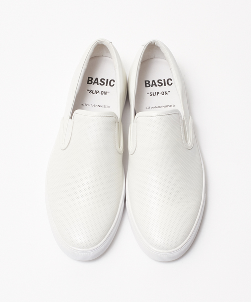 alfredoBANNISTER（アルフレッドバニスター）の「ベーシックレザースリッポンスニーカー（スリッポン・メンズ・ブラック/ホワイト・43/42/40/41/44）」の16枚目の写真