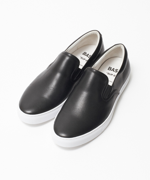 alfredoBANNISTER（アルフレッドバニスター）の「ベーシックレザースリッポンスニーカー（スリッポン・メンズ・ブラック/ホワイト・43/42/40/41/44）」の17枚目の写真