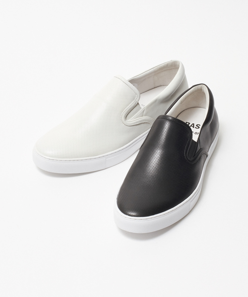 alfredoBANNISTER（アルフレッドバニスター）の「ベーシックレザースリッポンスニーカー（スリッポン・メンズ・ブラック/ホワイト・43/42/40/41/44）」の19枚目の写真