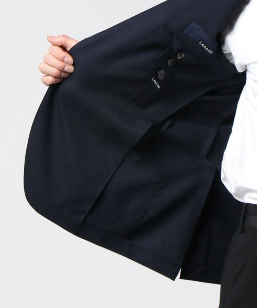 LARDINI（ラルディーニ）の「LARDINI / ウールバスケット３釦ジャケット（テーラードジャケット・メンズ・ネイビー/ブラック・46/48/50/52）」の3枚目の写真