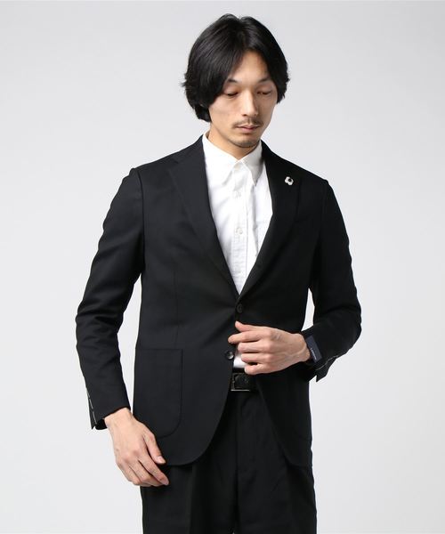 LARDINI（ラルディーニ）の「LARDINI / ウールバスケット３釦ジャケット（テーラードジャケット・メンズ・ネイビー/ブラック・46/48/50/52）」の9枚目の写真