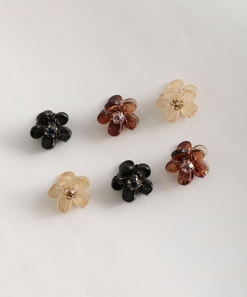 Me%（ミィパーセント）の「ストーンハナチビクリップ（バレッタ/ヘアクリップ・レディース・ブラック/ダークブラウン/ベージュ・FREE）」の15枚目の写真