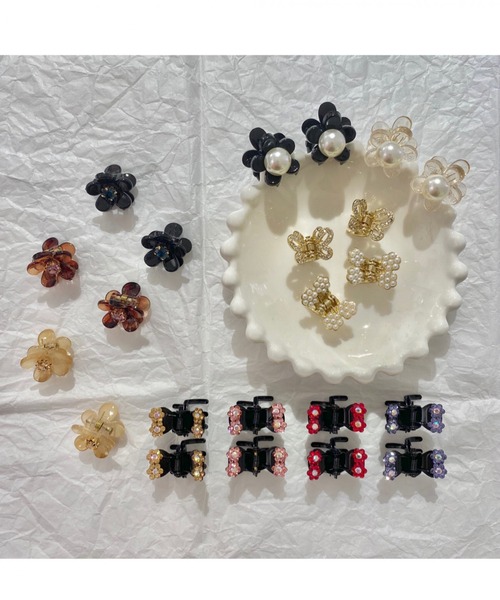 Me%（ミィパーセント）の「ストーンハナチビクリップ（バレッタ/ヘアクリップ・レディース・ブラック/ダークブラウン/ベージュ・FREE）」の11枚目の写真