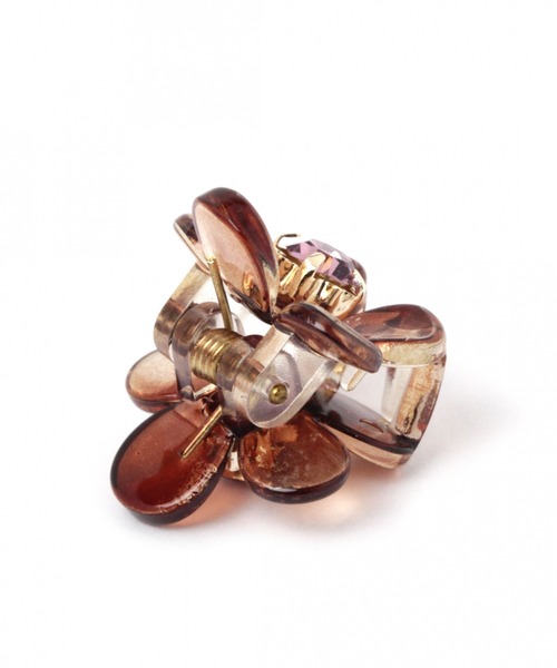 Me%（ミィパーセント）の「ストーンハナチビクリップ（バレッタ/ヘアクリップ・レディース・ブラック/ダークブラウン/ベージュ・FREE）」の6枚目の写真