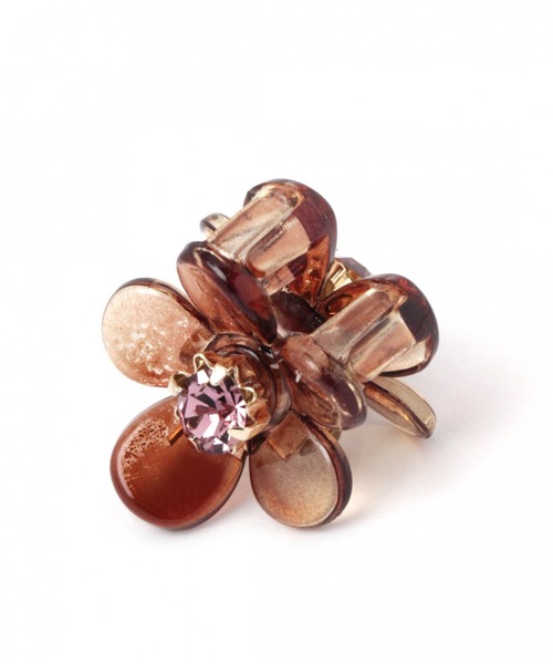 Me%（ミィパーセント）の「ストーンハナチビクリップ（バレッタ/ヘアクリップ・レディース・ブラック/ダークブラウン/ベージュ・FREE）」の5枚目の写真