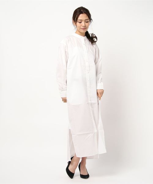 LOWRYS FARM(ローリーズファーム)の「【WEB限定】ロングシャツワンピース 869492(ワンピース・レディース・オフホワイト/グレー・FREE)」の1枚目の写真