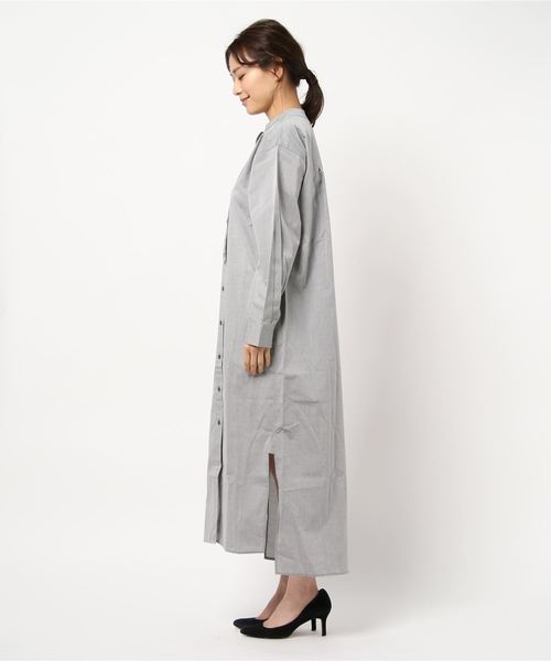 LOWRYS FARM(ローリーズファーム)の「【WEB限定】ロングシャツワンピース 869492(ワンピース・レディース・オフホワイト/グレー・FREE)」の3枚目の写真