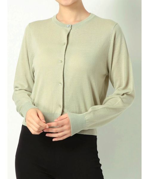 Mercuryduo マーキュリーデュオ の ビジューボタン付ベーシッククルーカーディガン カーディガン ボレロ Wear