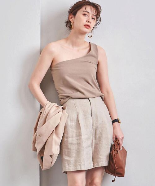 UNITED ARROWS（ユナイテッドアローズ）の「UWFM ワンショルダー タンクトップ（タンクトップ・レディース・ブラック/ベージュ・FREE）」の2枚目の写真