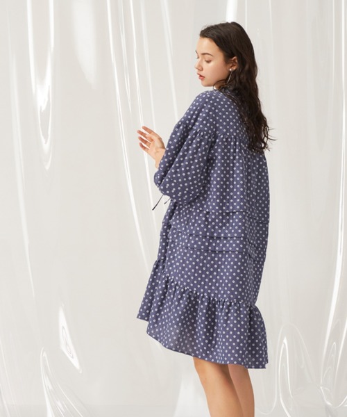 COEL（コエル）の「小花柄ボリュームシャツワンピース（ワンピース  