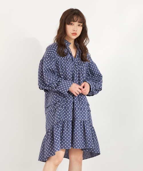 COEL（コエル）の「小花柄ボリュームシャツワンピース（ワンピース  