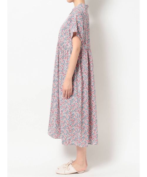 merry jenny 美品 グリーン シフォンfloralシャツワンピース merry jenny シフォンflowerシャツワンピース（グリーン