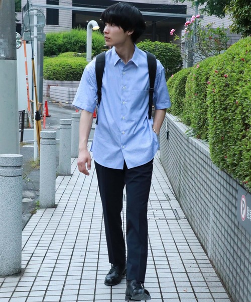 STUDIOUS(ステュディオス)の「【STUDIOUS】THOMAS MASON レギュラーカラー ショートスリーブ シャツ(シャツ/ブラウス・メンズ・ホワイト/ベージュ/サックスブルー・1/2/3)」の7枚目の写真