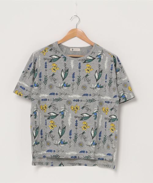 BARNDOOR(バーンドア)の「【 BARNDOOR / バーンドア 】パネルボタニカルプリントTシャツ 1142097G BUR(Tシャツ/カットソー・レディース・オフホワイト/グレー・FREE)」の2枚目の写真