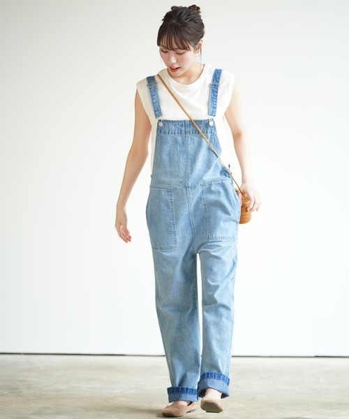 rps（アールピーエス）の「デニムワイドコンビネゾン（サロペット/オーバーオール・レディース・ブルー/ブルー系その他/オフホワイト/インディゴブルー/アイボリー・M/L）」の7枚目の写真