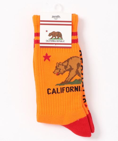 ZENITH（ゼニス）の「【EX】【ZENITH】CALIFORNIA GRIZZLY SOCKS（ソックス/靴下・メンズ・ホワイト/ブラック/グレー/ネイビー/イエロー/レッド/オレンジ・FREE）」の8枚目の写真
