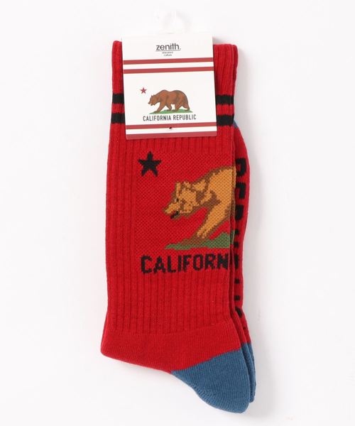 ZENITH（ゼニス）の「【EX】【ZENITH】CALIFORNIA GRIZZLY SOCKS（ソックス/靴下・メンズ・ホワイト/ブラック/グレー/ネイビー/イエロー/レッド/オレンジ・FREE）」の9枚目の写真