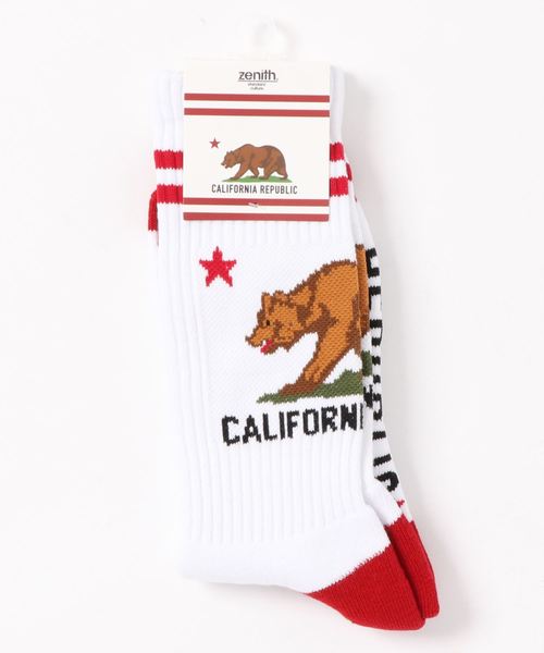 ZENITH（ゼニス）の「【EX】【ZENITH】CALIFORNIA GRIZZLY SOCKS（ソックス/靴下・メンズ・ホワイト/ブラック/グレー/ネイビー/イエロー/レッド/オレンジ・FREE）」の10枚目の写真
