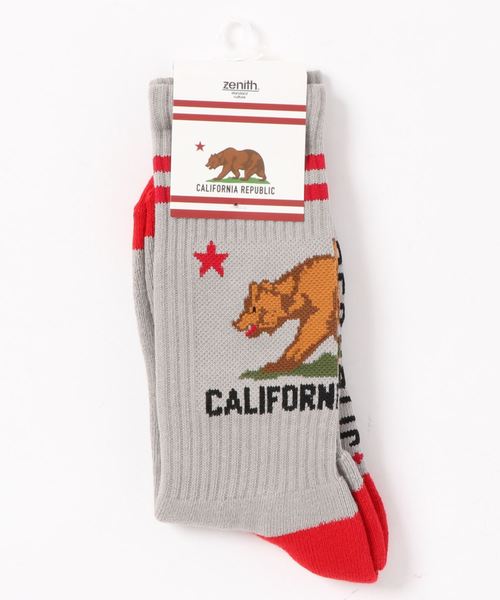 ZENITH（ゼニス）の「【EX】【ZENITH】CALIFORNIA GRIZZLY SOCKS（ソックス/靴下・メンズ・ホワイト/ブラック/グレー/ネイビー/イエロー/レッド/オレンジ・FREE）」の11枚目の写真