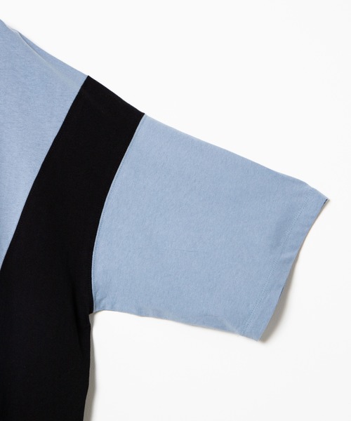 WEGO（ウィゴー）の「WEGO/サイドカラーブロックビッグシルエットTシャツ（Tシャツ/カットソー・メンズ・ホワイト/ブルー系その他・MEDIUM/LARGE）」の16枚目の写真