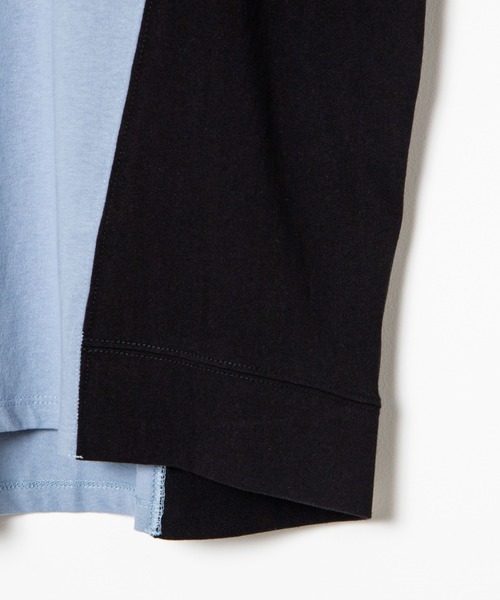 WEGO（ウィゴー）の「WEGO/サイドカラーブロックビッグシルエットTシャツ（Tシャツ/カットソー・メンズ・ホワイト/ブルー系その他・MEDIUM/LARGE）」の12枚目の写真