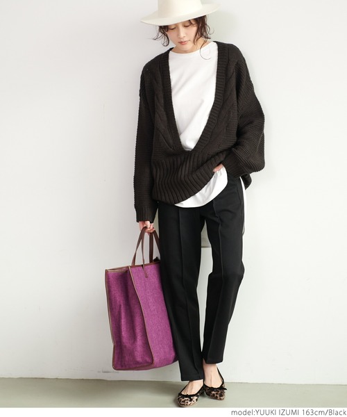 coca（coca）（コカ）の「起毛センタープレスパンツ（その他パンツ・レディース・ブラック/ブルー/アイボリー/ライトグリーン・ONE SIZE）」の7枚目の写真