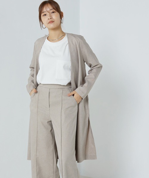 新品OMNES ストレッチカチオン ノーカラージャケットパンツ
