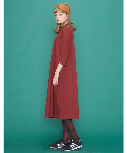 シロップ.(シロップ.)の「キュンとハートネックの麻混ワンピース(ワンピース・レディース・ブラウン/レッド・X-LARGE/SMALL/LARGE/MEDIUM/XX-LARGE)」の8枚目の写真