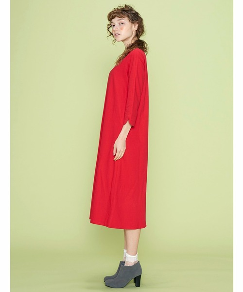 シロップ.(シロップ.)の「キュンとハートネックの麻混ワンピース(ワンピース・レディース・ブラウン/レッド・X-LARGE/SMALL/LARGE/MEDIUM/XX-LARGE)」の12枚目の写真