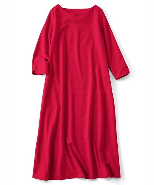 シロップ.(シロップ.)の「キュンとハートネックの麻混ワンピース(ワンピース・レディース・ブラウン/レッド・X-LARGE/SMALL/LARGE/MEDIUM/XX-LARGE)」の5枚目の写真
