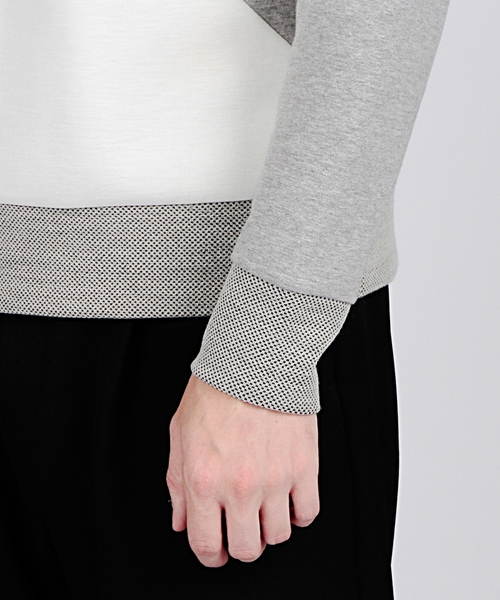 EN ROUTE(アンルート)の「ENR ダンボールニット ロングスリーブ●(Tシャツ/カットソー・メンズ・オフホワイト/ブラック・3/2/1)」の5枚目の写真