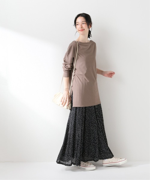 SLOBE IENA（スローブイエナ）の「スリットネックTEE【手洗い可能】◆（Tシャツ/カットソー・レディース・ブラック/アイボリー/ブラウン・FREE）」の8枚目の写真