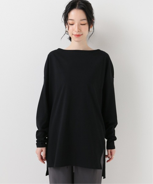 SLOBE IENA（スローブイエナ）の「スリットネックTEE【手洗い可能】◆（Tシャツ/カットソー・レディース・ブラック/アイボリー/ブラウン・FREE）」の10枚目の写真