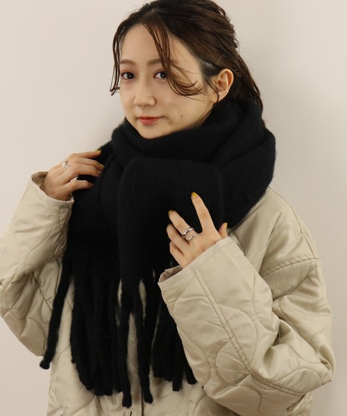 tiptop(ティップトップ)の「ボリュームマフラー(マフラー・レディース・ブラック/ベージュ/アイボリー/グレイッシュベージュ/グリーン/ブルー/ブラウン/C/A/E/F/G/H・FREE)」の20枚目の写真