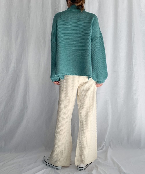 PICCIN（ピッチン）の「ケーブル編みフレアパンツ（その他パンツ・レディース・ブラック/アイボリー/モカ・M/L）」の17枚目の写真