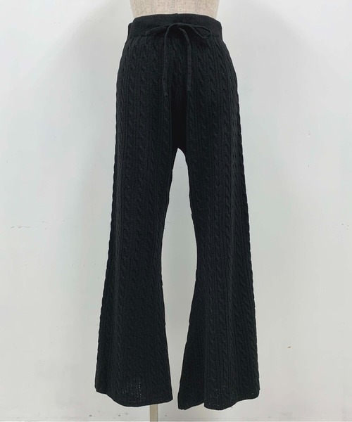 PICCIN（ピッチン）の「ケーブル編みフレアパンツ（その他パンツ・レディース・ブラック/アイボリー/モカ・M/L）」の21枚目の写真