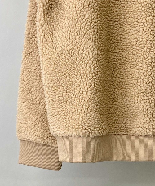 Beno(ビーノ)の「もこもこ シェルパ ボア フリース / ルーズシルエット / プルオーバー フーディー パーカー(パーカー・メンズ・オリーブ/ネイビー/ベージュ/グレー/ブラック/オフホワイト・LL/L/M)」の14枚目の写真