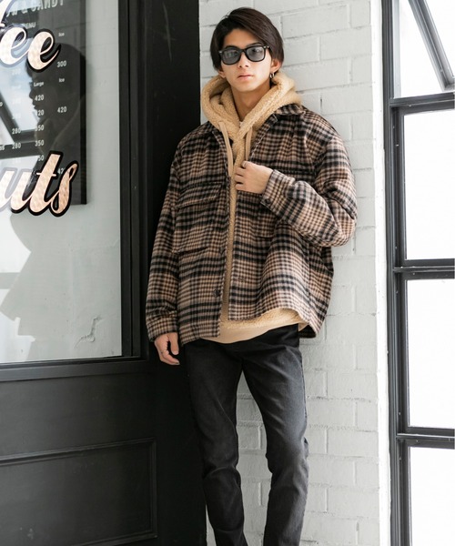 Beno(ビーノ)の「もこもこ シェルパ ボア フリース / ルーズシルエット / プルオーバー フーディー パーカー(パーカー・メンズ・オリーブ/ネイビー/ベージュ/グレー/ブラック/オフホワイト・LL/L/M)」の17枚目の写真