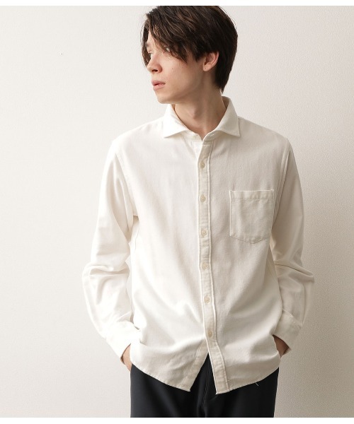 JUNRED（ジュンレッド）の「ツイルコットン起毛シャツ（シャツ/ブラウス・メンズ・グリーン/ブルー/ホワイト/オレンジ・M/L/LL）」の2枚目の写真