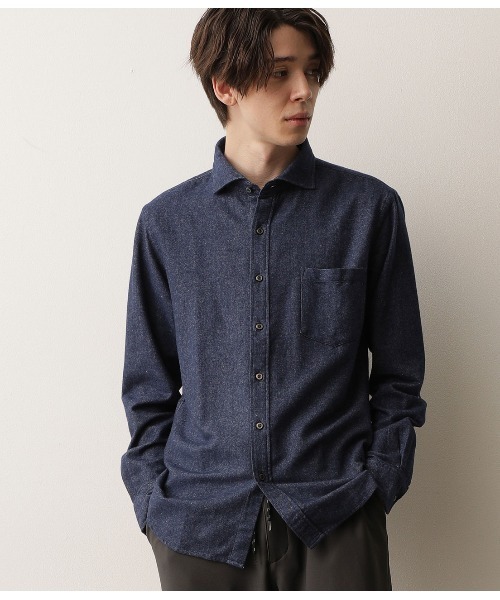 JUNRED（ジュンレッド）の「ツイルコットン起毛シャツ（シャツ/ブラウス・メンズ・グリーン/ブルー/ホワイト/オレンジ・M/L/LL）」の3枚目の写真