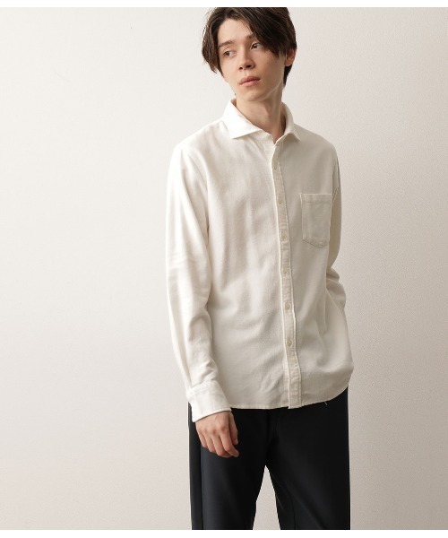 JUNRED（ジュンレッド）の「ツイルコットン起毛シャツ（シャツ/ブラウス・メンズ・グリーン/ブルー/ホワイト/オレンジ・M/L/LL）」の7枚目の写真