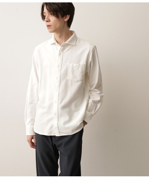 JUNRED（ジュンレッド）の「ツイルコットン起毛シャツ（シャツ/ブラウス・メンズ・グリーン/ブルー/ホワイト/オレンジ・M/L/LL）」の13枚目の写真