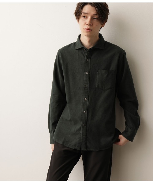 JUNRED（ジュンレッド）の「ツイルコットン起毛シャツ（シャツ/ブラウス・メンズ・グリーン/ブルー/ホワイト/オレンジ・M/L/LL）」の5枚目の写真