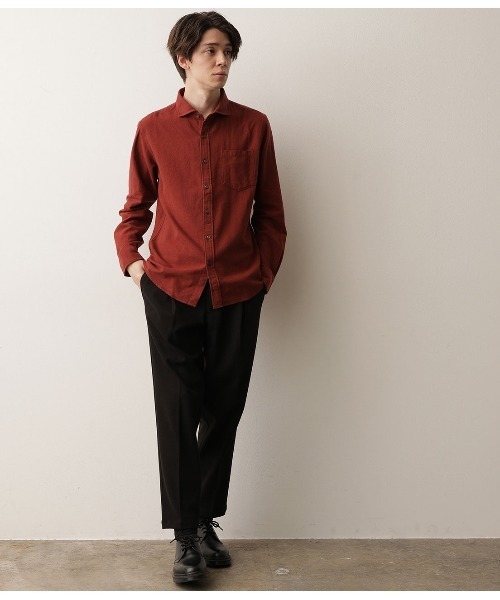 JUNRED（ジュンレッド）の「ツイルコットン起毛シャツ（シャツ/ブラウス・メンズ・グリーン/ブルー/ホワイト/オレンジ・M/L/LL）」の10枚目の写真