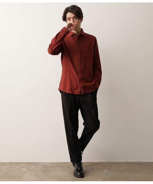 JUNRED（ジュンレッド）の「ツイルコットン起毛シャツ（シャツ/ブラウス・メンズ・グリーン/ブルー/ホワイト/オレンジ・M/L/LL）」の9枚目の写真