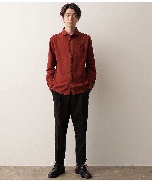 JUNRED（ジュンレッド）の「ツイルコットン起毛シャツ（シャツ/ブラウス・メンズ・グリーン/ブルー/ホワイト/オレンジ・M/L/LL）」の12枚目の写真