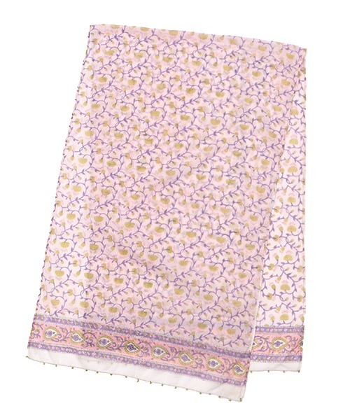 チチカカ（チチカカ）の「ブロックプリントスカーフ（バンダナ/スカーフ・レディース・ピンク/イエロー・FREE）」の5枚目の写真