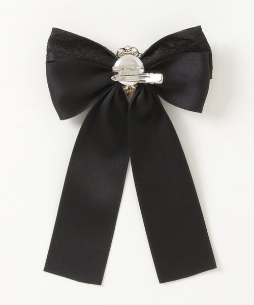 WEGO(ウィゴー)の「WEGO/パールリボンブローチクリップ(ヘアピン・レディース・ブラック・FREE)」の2枚目の写真